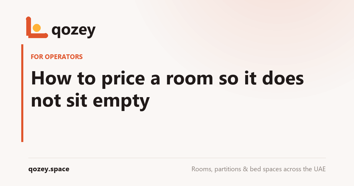 How to price a room so it does not sit empty