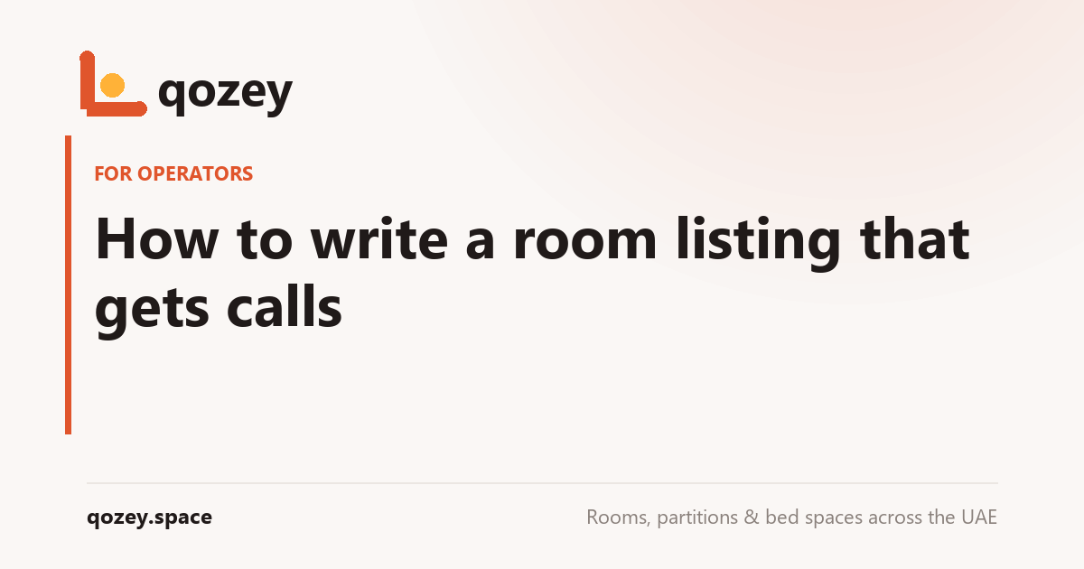 How to write a room listing that gets calls