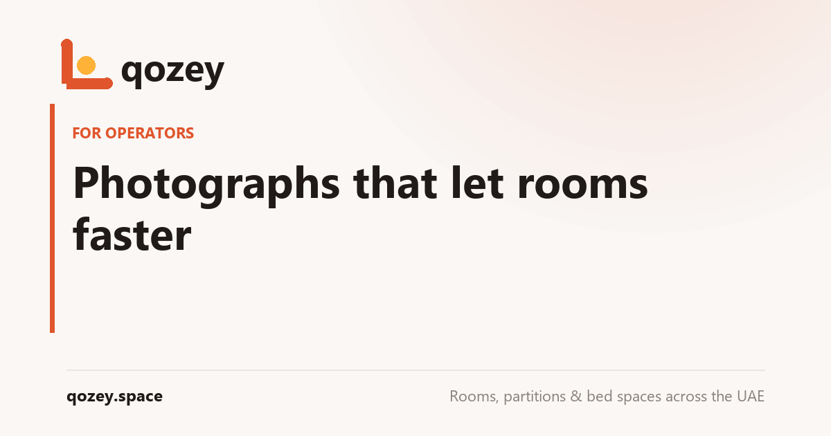 Photographs that let rooms faster